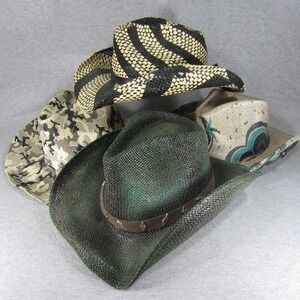 3 Peter Grimm Hats & Goldcoast Hat Cowboy Cowgirl Western Outback Beach Straw